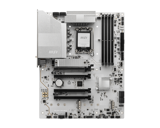 MSI PRO Z890-S WIFI WHITE (Wi-Fi 7), Intel Core Ultra (Series 2), LGA 1851/DDR5/PCIe 5.0/3xM.2 - ATX Gaming MotherBoard
