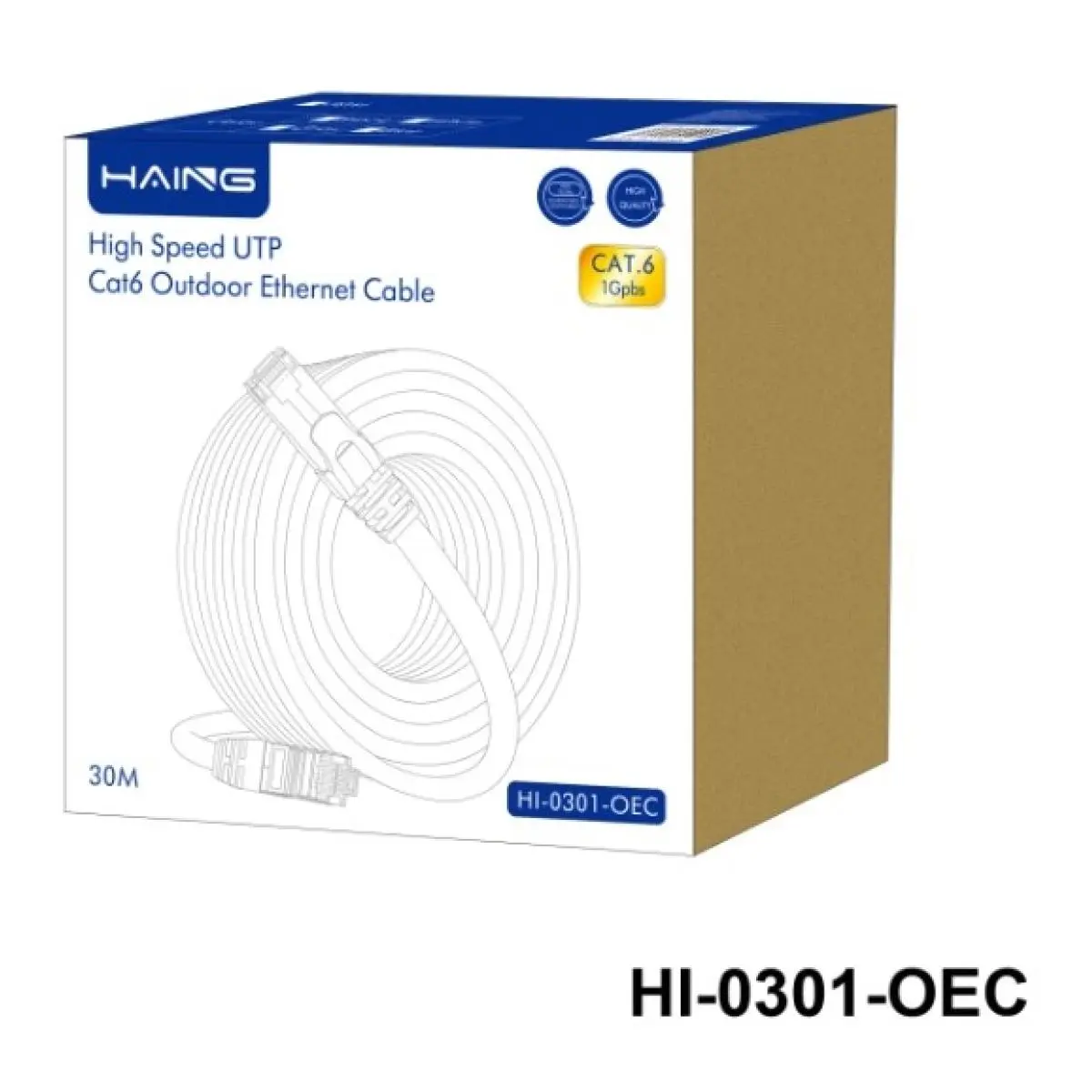 HAING HI-0301-OEC High Speed UTP Cat 6 Outdoor Ethernet Cable 30M