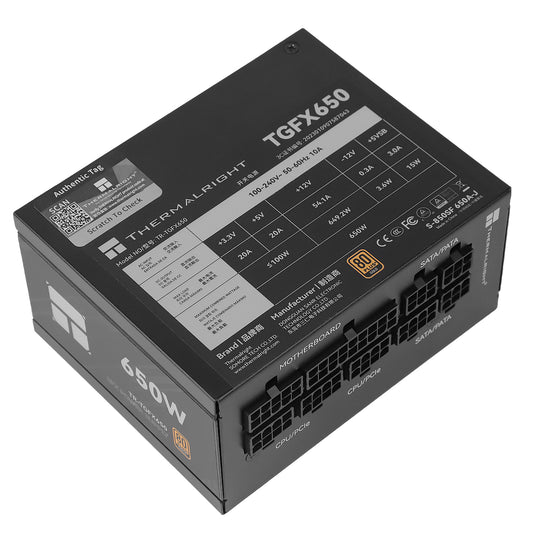 Thermalright (TGFX-650) SFX Gold 650W (ATX 3.0) 80 Plus Gold Full Modular, Smart Fan - Power Supply (12VHPWR PCIE 5.0 Connector Not Included)