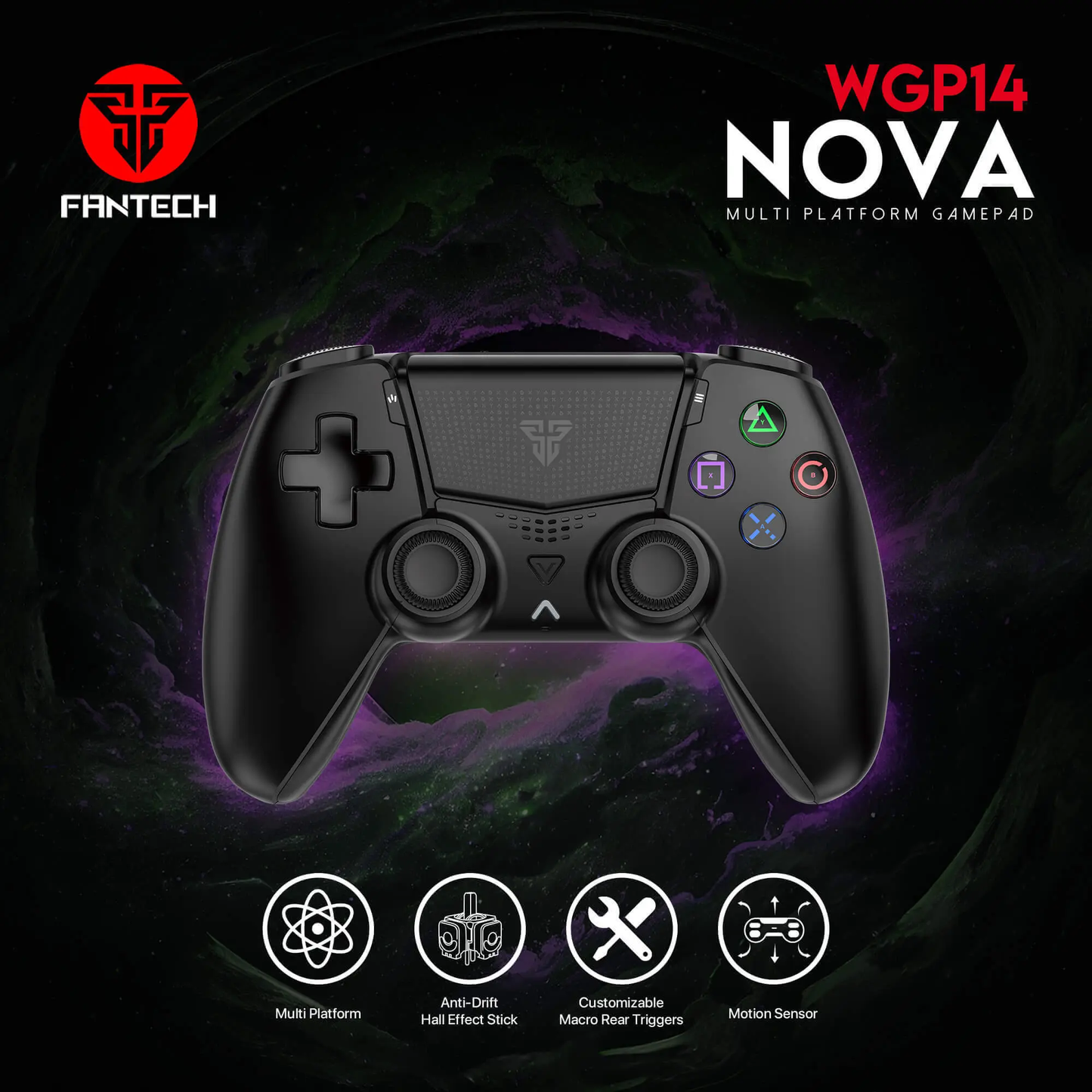 FANTECH NOVA WGP14 Dual Connection (BT/Wired) Gaming Controller – Black