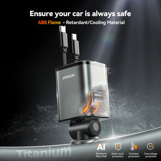 JOYROOM JR-CCL05 30W 4-in-1 Retractable Cable Car Charger