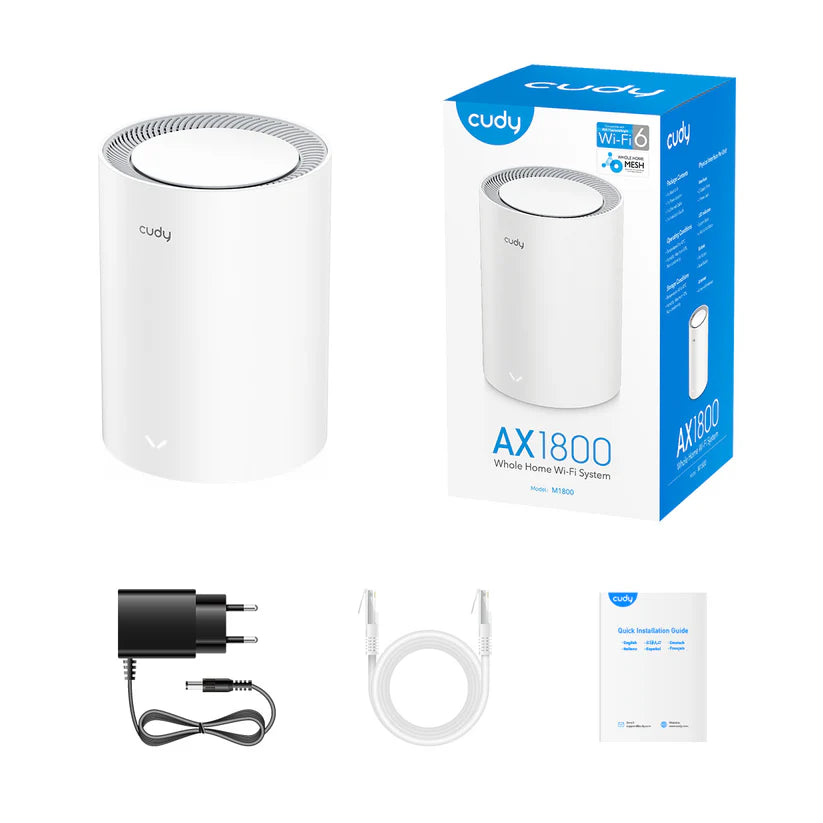 CUDY M1800 AX1800 Gigabit Mesh Wi-Fi 6 Whole Home WiFi System