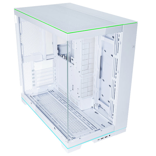 Lian Li O11 Dynamic EVO RGB Edition (White) Mid Tower 2 Sided Tempered Glass Gaming Case w/ Reversable Chassis Mode , Dual Chamber & Dual ARGB Strips, Up To 8 Drives Capacity & 420mm Radiator Support
