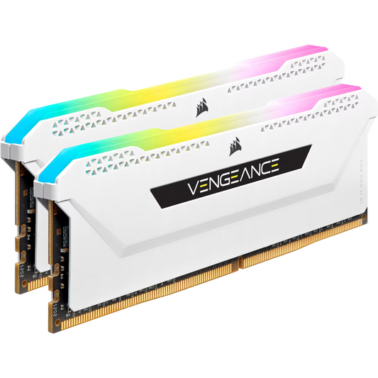 CORSAIR VENGEANCE RGB PRO SL 32GB (2x16GB) DDR4 RAM 3200MHz CL16 Memory Kit — White