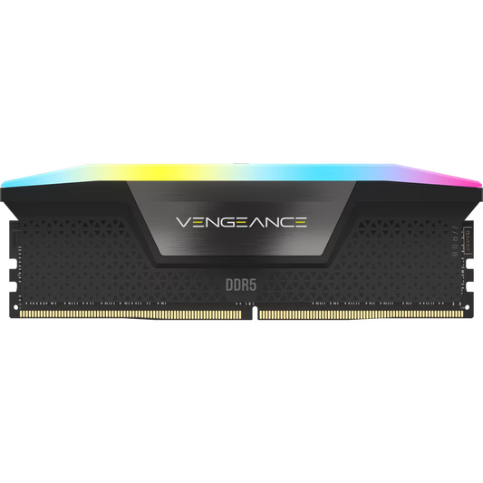 CORSAIR VENGEANCE RGB 32GB (2x16GB) DDR5 RAM 7200MT/s CL34 Memory Kit — Black