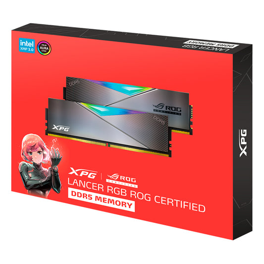 ADATA XPG LANCER RGB ROG CERTIFIED 48GB (2x24GB) 7200MT/s CL34 DDR5 RAM Memory Kit - Black