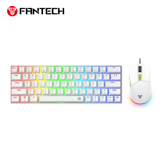 FANTECH Atom63 MK859c Mechanical Gaming Keyboard & Mouse White Blue Switch
