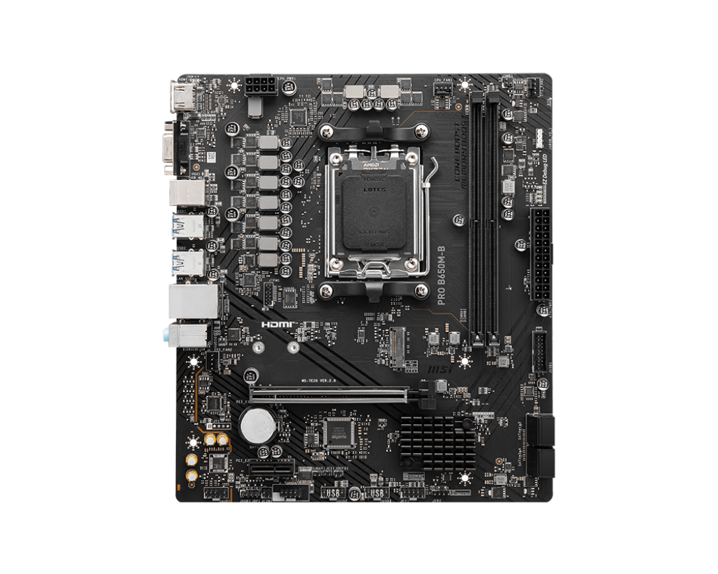 MSI PRO B650M-B AMD RYZEN 7000 Series AM5/DDR5/PCIe 4.0/1xM.2 - mATX Gaming MotherBoard