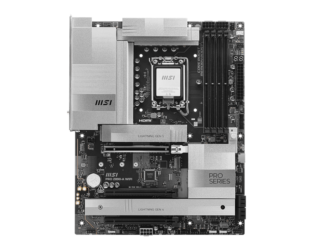 MSI PRO Z890-A WIFI (Wi-Fi 7), Intel Core Ultra (Series 2), LGA 1851/DDR5/PCIe 5.0/4xM.2 - ATX Gaming MotherBoard