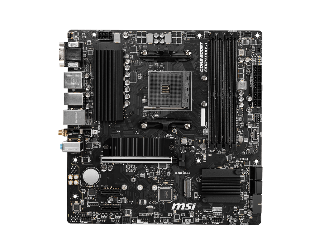 MSI B550M PRO-VDH WIFI, AMD AM4 RYZEN 5000, 4000, 3000 Series /DDR4/PCIe 4.0/2xM.2 - mATX Motherboard
