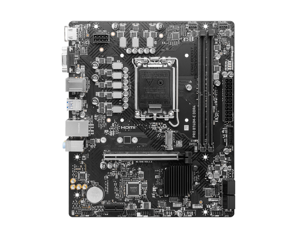 MSI PRO B760M-E, Intel 13th 12th Series, LGA 1700/DDR4/PCIe 4.0/1xM.2 - mATX Gaming MotherBoard