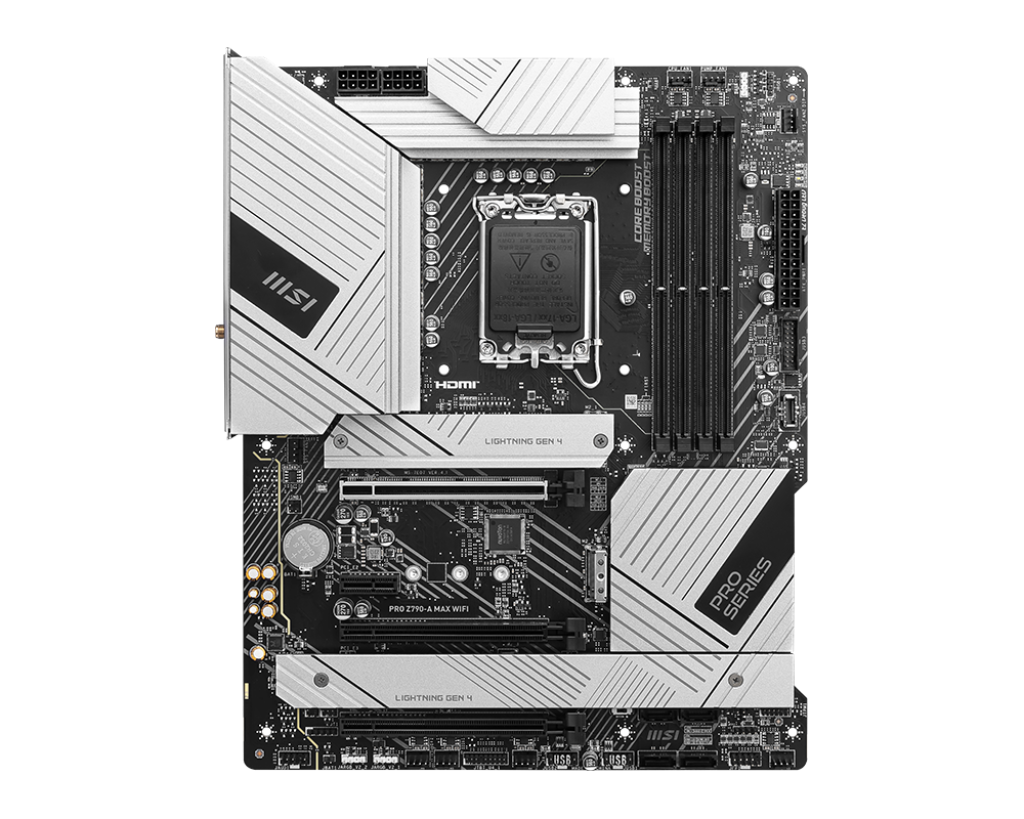 MSI PRO Z790-A MAX WIFI (Wi-Fi 7), Intel 14th 13th 12th Series, LGA 1700/DDR5/PCIe 5.0/4xM.2 - ATX Gaming MotherBoard