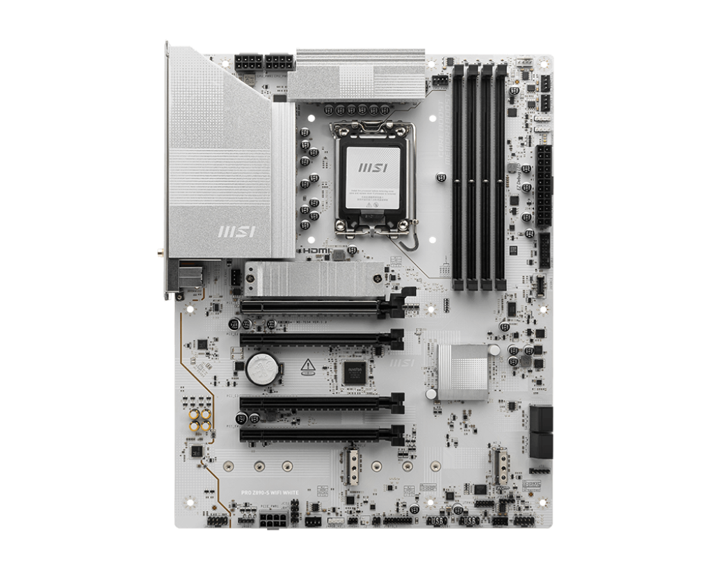 MSI PRO Z890-S WIFI WHITE (Wi-Fi 7), Intel Core Ultra (Series 2), LGA 1851/DDR5/PCIe 5.0/3xM.2 - ATX Gaming MotherBoard