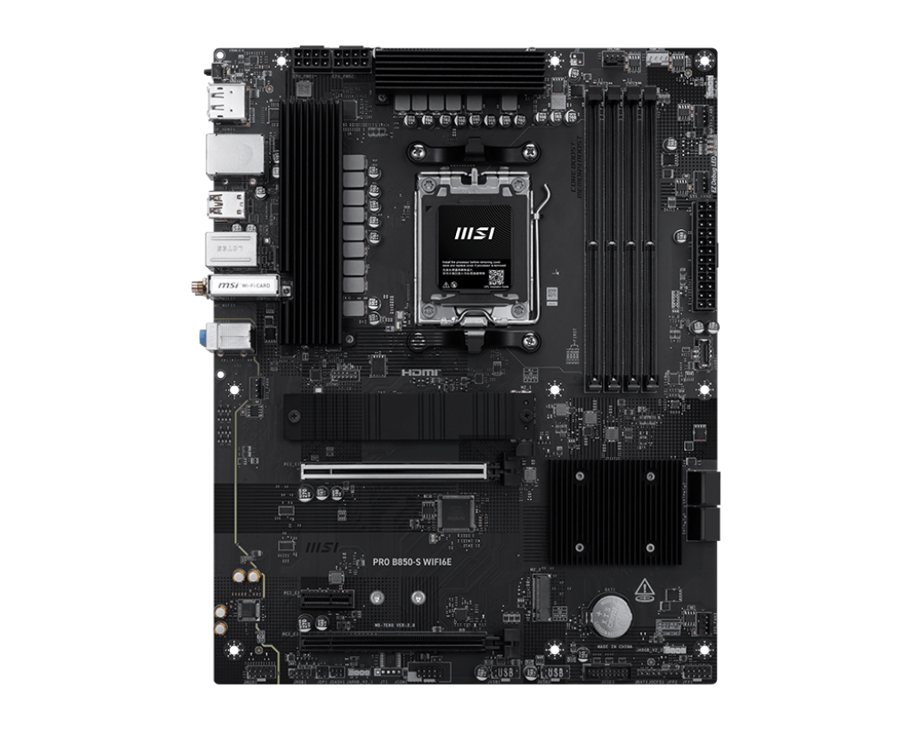 MSI PRO B850-S WIFI6E, AMD RYZEN 7000 8000 9000 Series AM5/DDR5/PCIe 5.0/2xM.2 - ATX Gaming MotherBoard
