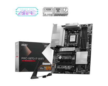 MSI PRO X870-P WIFI (Wi-Fi 7) AMD RYZEN 7000 8000 9000 Series AM5/DDR5/PCIe 5.0/3xM.2 - ATX Gaming MotherBoard