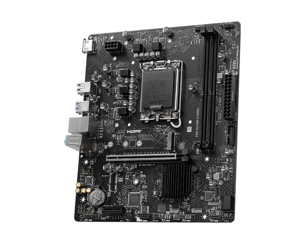 MSI PRO H610M-S, Intel 14th 13th 12th Series, LGA 1700/DDR4/PCIe 4.0/1xM.2 - mATX Gaming MotherBoard