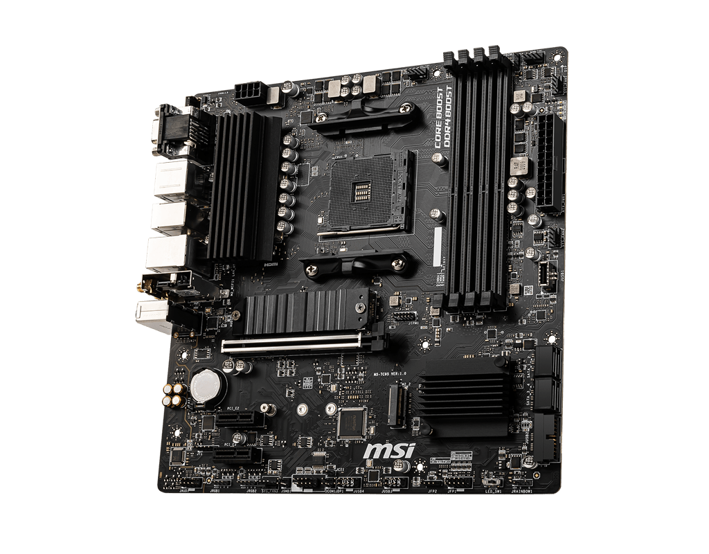 MSI B550M PRO-VDH WIFI, AMD AM4 RYZEN 5000, 4000, 3000 Series /DDR4/PCIe 4.0/2xM.2 - mATX Motherboard