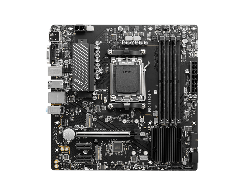 MSI PRO B650M-P AMD RYZEN 7000 Series AM5/DDR5/PCIe 4.0/2xM.2 - mATX Gaming MotherBoard