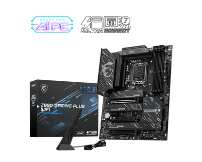 MSI Z890 GAMING PLUS WIFI (Wi-Fi 7), Intel Core Ultra (Series 2), LGA 1851/DDR5/PCIe 5.0/4xM.2 - ATX Gaming MotherBoard
