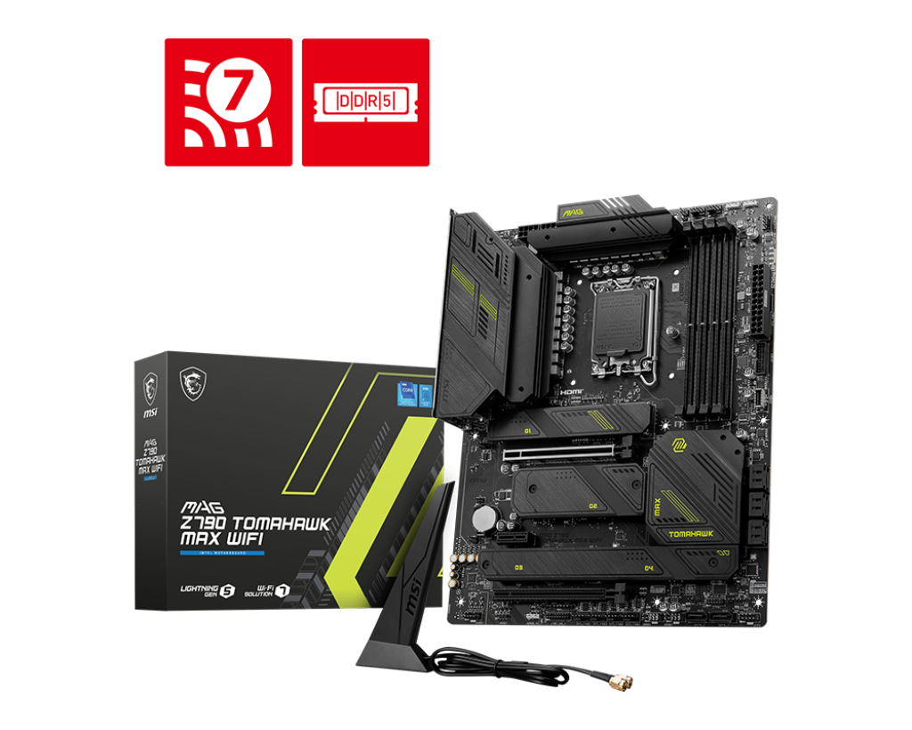 MSI MAG Z790 TOMAHAWK MAX WIFI (Wi-Fi 7), Intel 14th 13th 12th Series, LGA 1700/DDR5/PCIe 5.0/4xM.2 - ATX Gaming MotherBoard