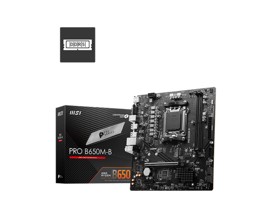 MSI PRO B650M-B AMD RYZEN 7000 Series AM5/DDR5/PCIe 4.0/1xM.2 - mATX Gaming MotherBoard