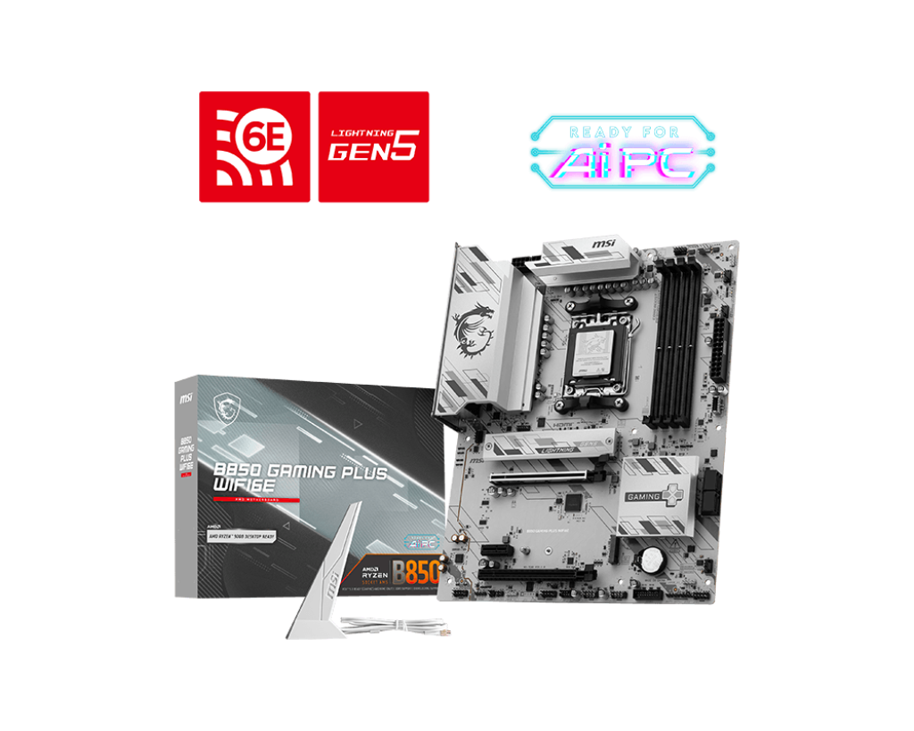 MSI B850 GAMING PLUS WIFI6E AMD RYZEN 7000 8000 9000 Series AM5/DDR5/PCIe 5.0/2xM.2 - ATX Gaming MotherBoard