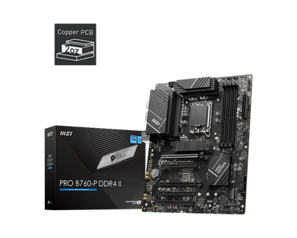 MSI PRO B760-P II, Intel 14th 13th 12th Series, LGA 1700/DDR4/PCIe 4.0/2xM.2 - ATX Gaming MotherBoard