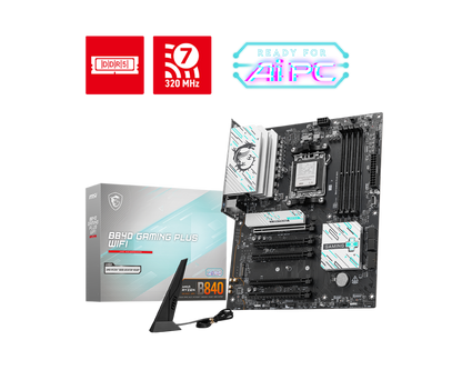 MSI B840 GAMING PLUS WIFI (Wi-Fi 7) AMD 7000 8000 9000 Series AM5/DDR5/PCIe 4.0/2xM.2 - ATX Gaming MotherBoard