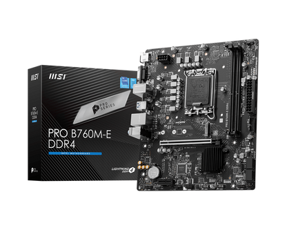 MSI PRO B760M-E, Intel 13th 12th Series, LGA 1700/DDR4/PCIe 4.0/1xM.2 - mATX Gaming MotherBoard