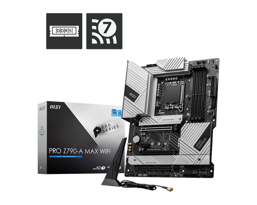 MSI PRO Z790-A MAX WIFI (Wi-Fi 7), Intel 14th 13th 12th Series, LGA 1700/DDR5/PCIe 5.0/4xM.2 - ATX Gaming MotherBoard