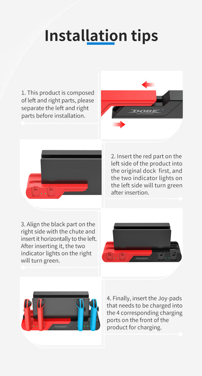 DOBE 6 In 1 Charging Dock TNS-0122 for Nintendo Switch