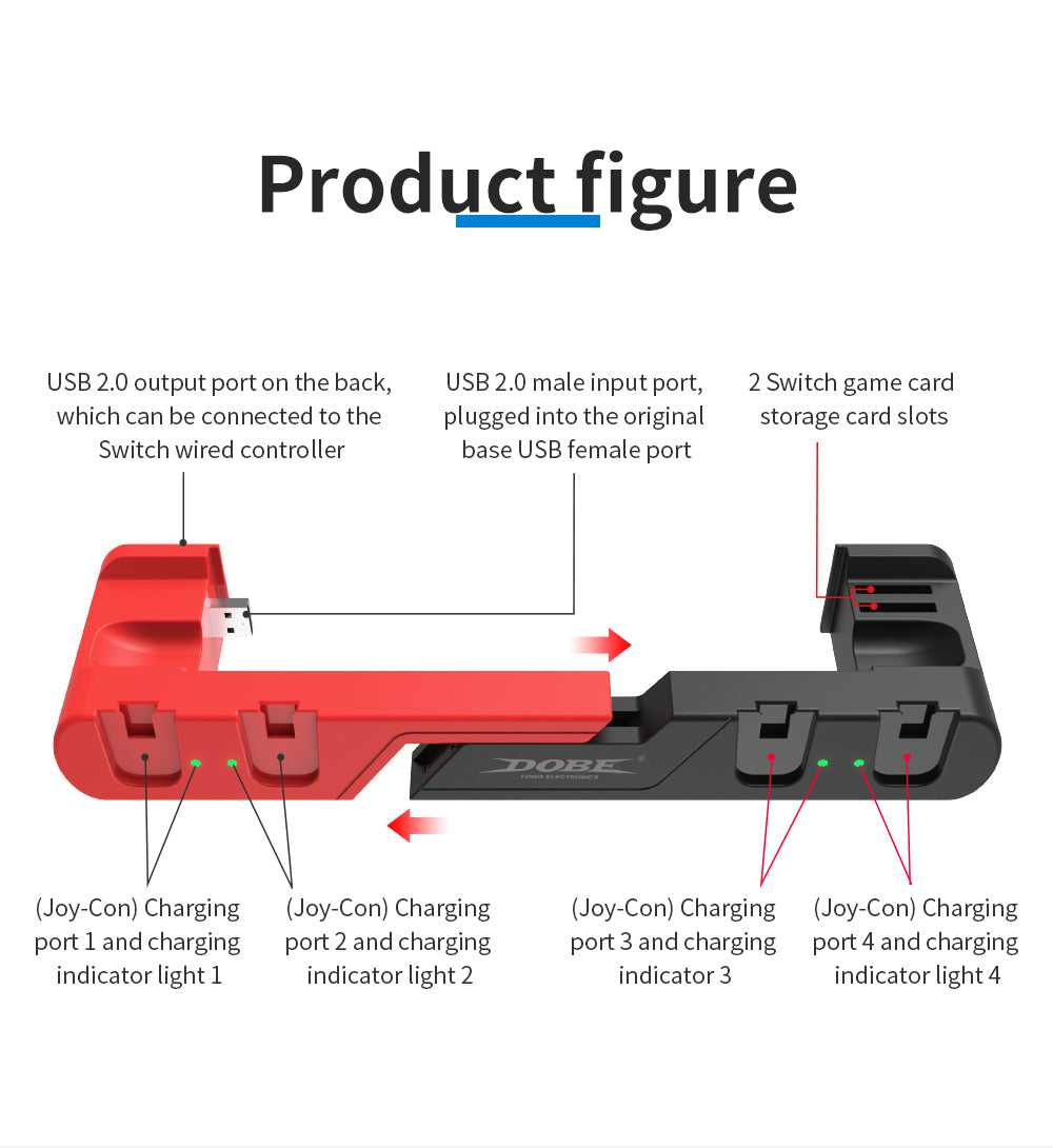 DOBE 6 In 1 Charging Dock TNS-0122 for Nintendo Switch