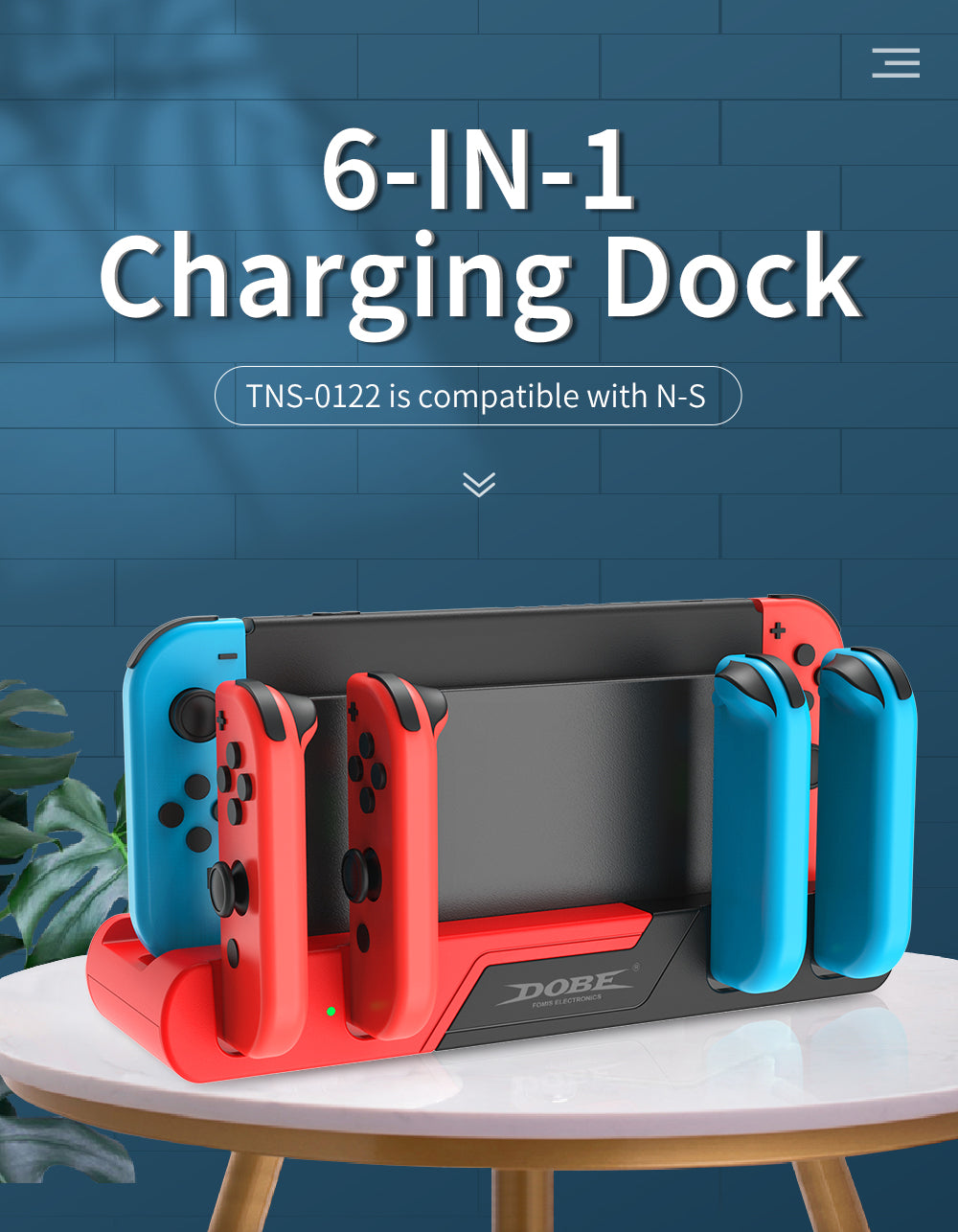 DOBE 6 In 1 Charging Dock TNS-0122 for Nintendo Switch
