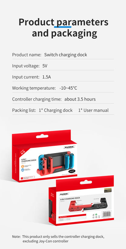 DOBE 6 In 1 Charging Dock TNS-0122 for Nintendo Switch