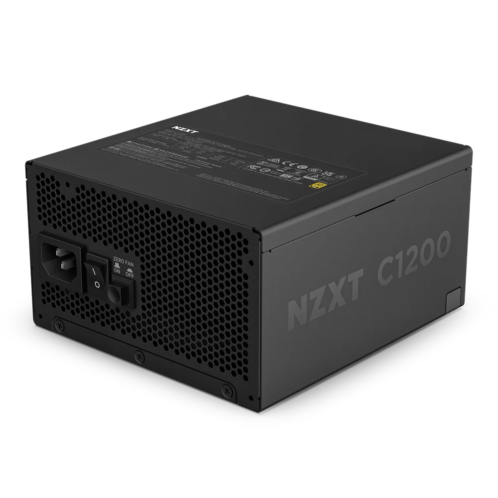 NZXT C1200, 1200W 80+ Gold Full Modular ATX (3.1) (PCIe 5.1) Gaming Power Supply w/ 135mm fluid dynamic bearing fan with Zero Fan Mode (Black)