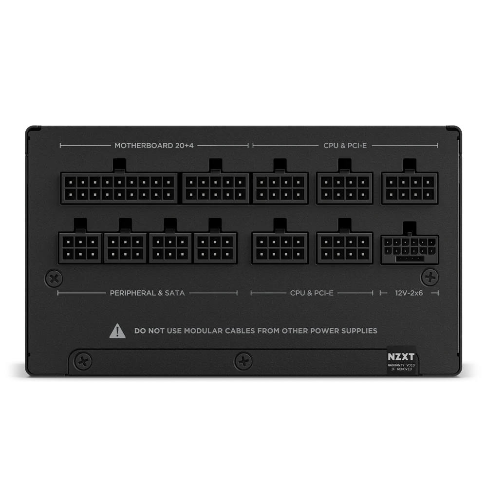 NZXT C1200, 1200W 80+ Gold Full Modular ATX (3.1) (PCIe 5.1) Gaming Power Supply w/ 135mm fluid dynamic bearing fan with Zero Fan Mode (Black)