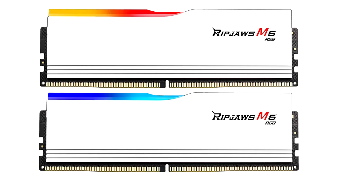 G.SKILL Ripjaws M5 RGB Series 32GB (2x16GB) DDR5 RAM 6000MT/s CL36 Memory Kit - White