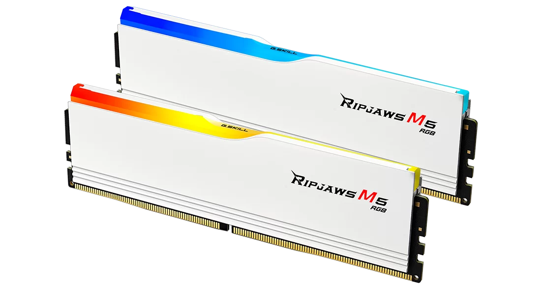 G.SKILL Ripjaws M5 RGB Series 32GB (2x16GB) DDR5 RAM 6000MT/s CL36 Memory Kit - White