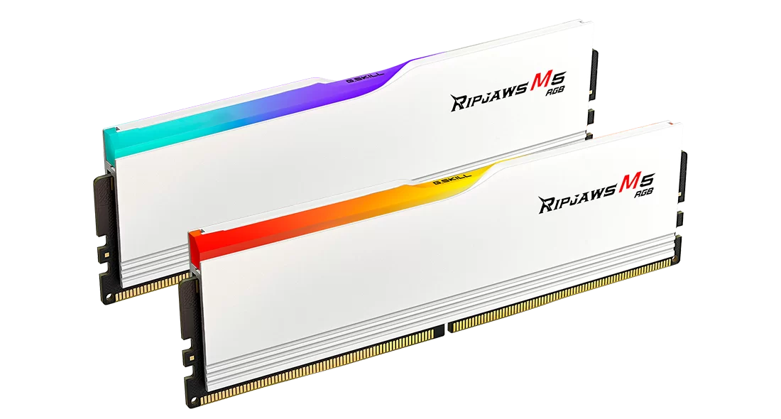 G.SKILL Ripjaws M5 RGB Series 32GB (2x16GB) DDR5 RAM 6000MT/s CL36 Memory Kit - White