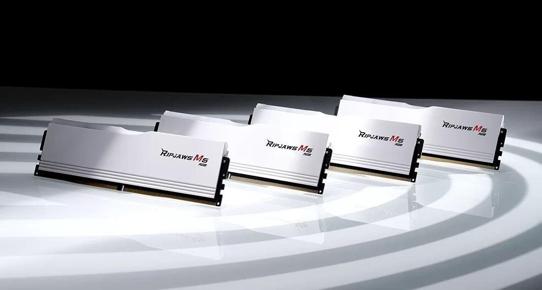 G.SKILL Ripjaws M5 RGB Series 32GB (2x16GB) DDR5 RAM 6000MT/s CL36 Memory Kit - White