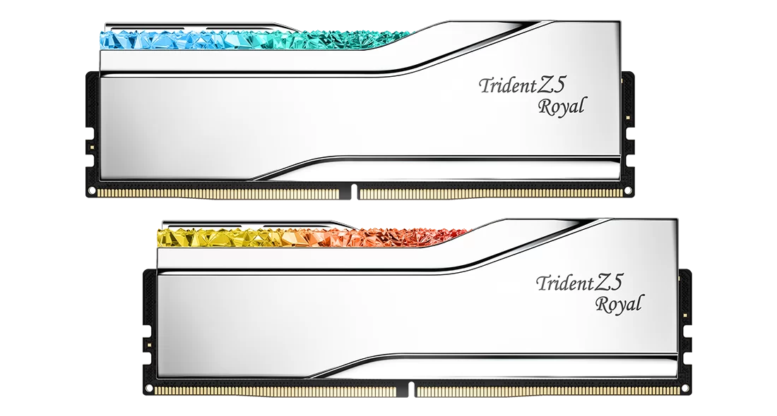 G.SKILL Trident Z5 Royal RGB Series 64GB (2x32GB) DDR5 RAM 6000MT/s CL28 Memory Kit - Silver