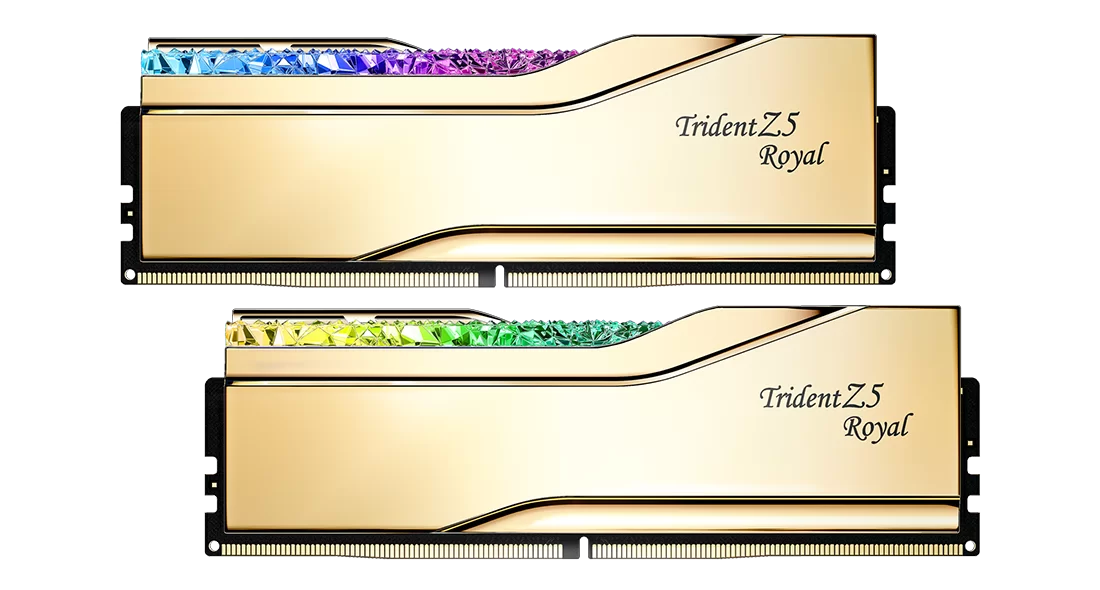 G.SKILL Trident Z5 Royal RGB Series 32GB (2x16GB) DDR5 RAM 6000MT/s CL28 Memory Kit - Gold