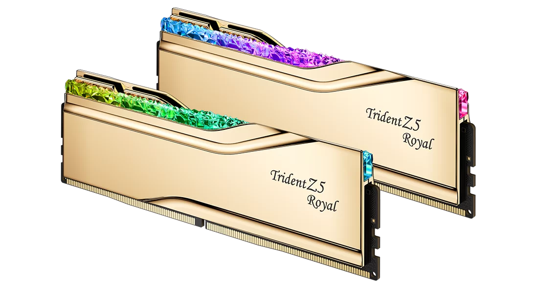 G.SKILL Trident Z5 Royal RGB Series 32GB (2x16GB) DDR5 RAM 6000MT/s CL28 Memory Kit - Gold