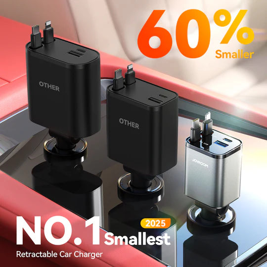 JOYROOM JR-CCL05 30W 4-in-1 Retractable Cable Car Charger