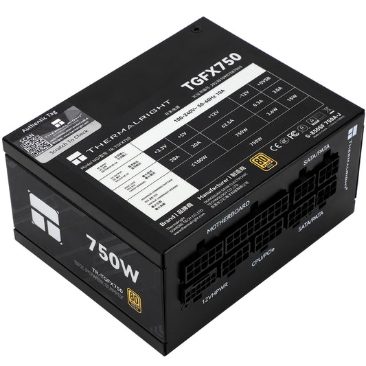 Thermalright (TGFX-750) SFX Gold 750W (ATX 3.0) PCIE 5.0 (12VHPWR) 80 Plus Gold Full Modular, Smart Fan - Power Supply