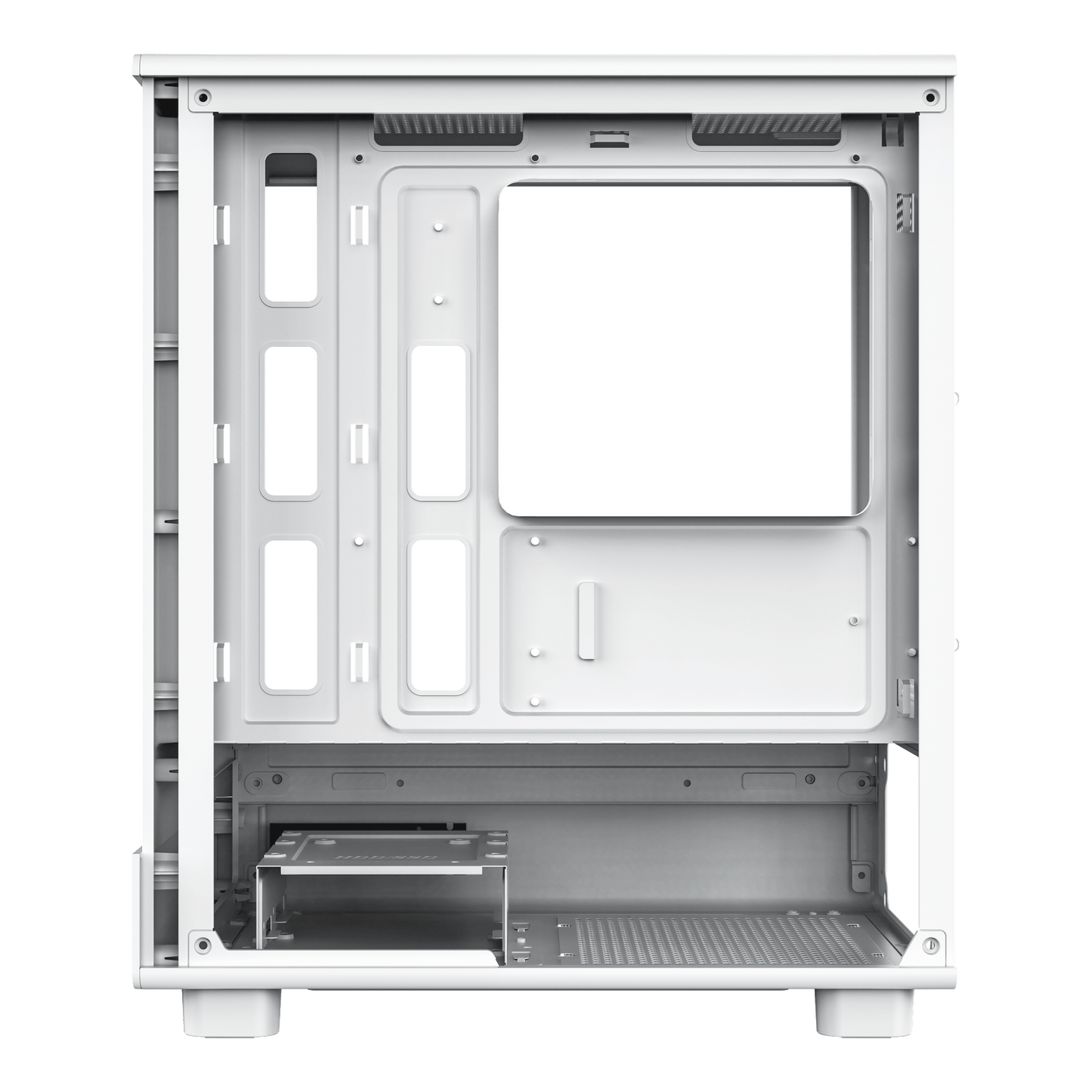 darkFlash DB330M Micro ATX Mid Tower Modern Aesthetic ARGB Gaming case, Panoramic Tempered Glass Design, w/ 3 ARGB Fans (White)