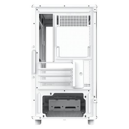 darkFlash DB330M Micro ATX Mid Tower Modern Aesthetic ARGB Gaming case, Panoramic Tempered Glass Design, w/ 3 ARGB Fans (White)