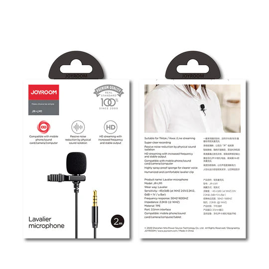 JOYROOM JR-LM1 Lavalier Microphone cable-2M