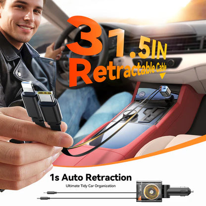 JOYROOM JR-CCL05 30W 4-in-1 Retractable Cable Car Charger