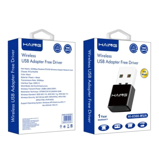 HAING HI-0300-WUA 300Mbps 11n Wi-Fi USB Adapter